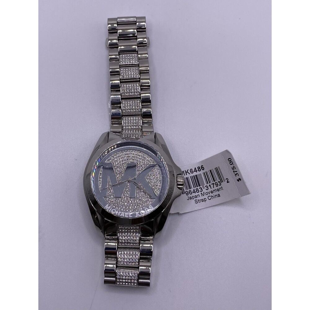 Michael Kors MK6486 MK Logo Dial Analog Sliver Quartz Women's Watch - Picture 2 of 10